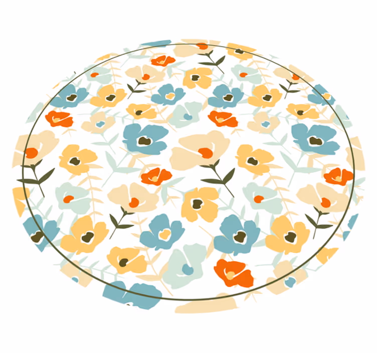 Watercolor Flowers nature rug - TenStickers