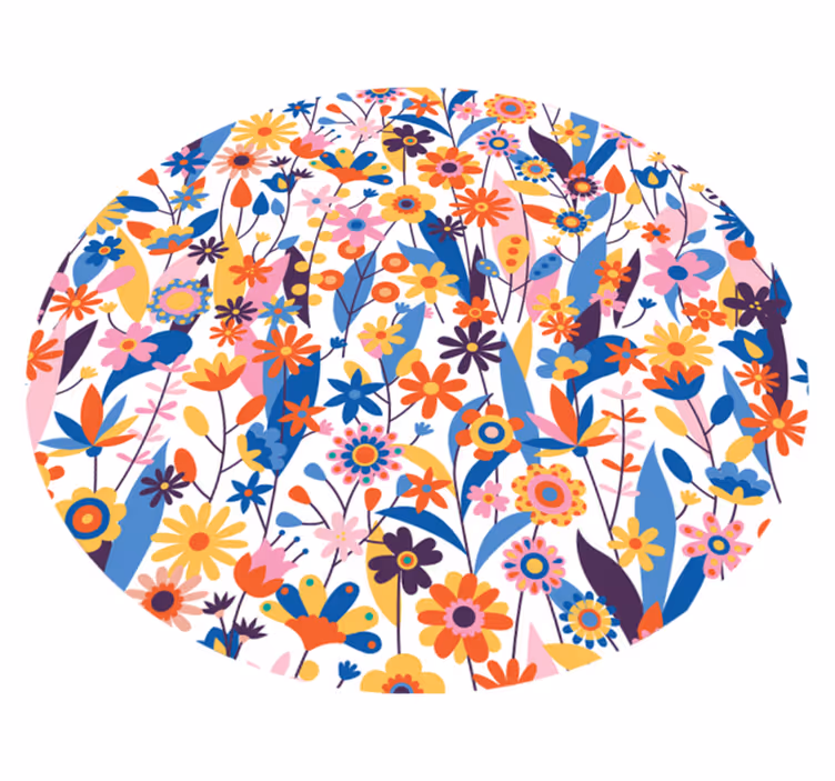 Multicolored Flowers nature rug - TenStickers