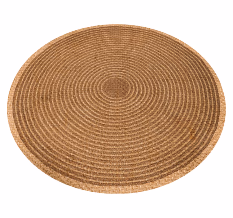 Circular jute texture nordic vinyl rug - TenStickers