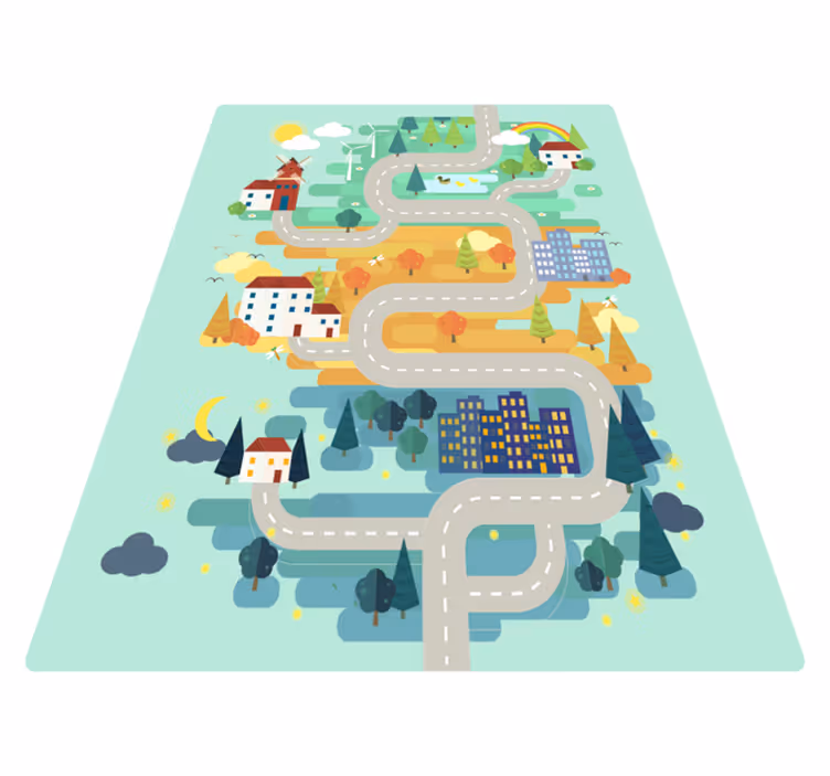 Roads to play bedroom vinyl rug - TenStickers