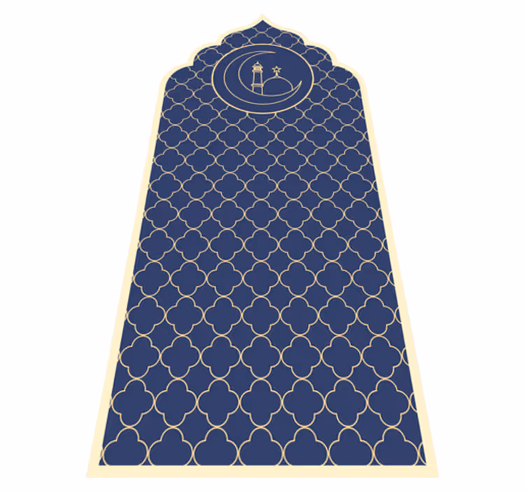 blue pattern navy vinyl rug - TenStickers