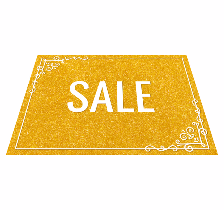 Sales Golden Texture Rectangular Floor Mat - TenStickers