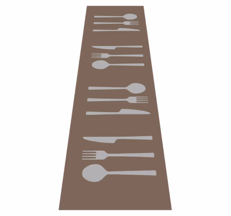 fork knife and spoon kitchen vinyl floor tiles - TenStickers