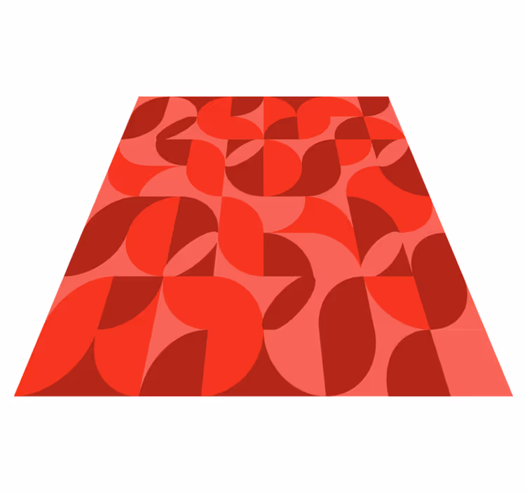 red retro living room vinyl rug - TenStickers