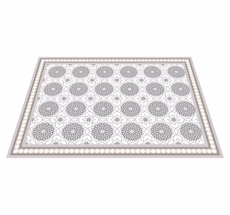Moroccan light grey design dining room vinyl rug - TenStickers