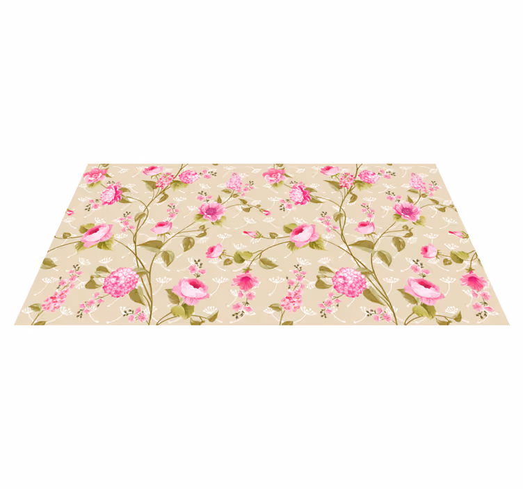 Floral Patterned Surface flower vinyl rug - TenStickers