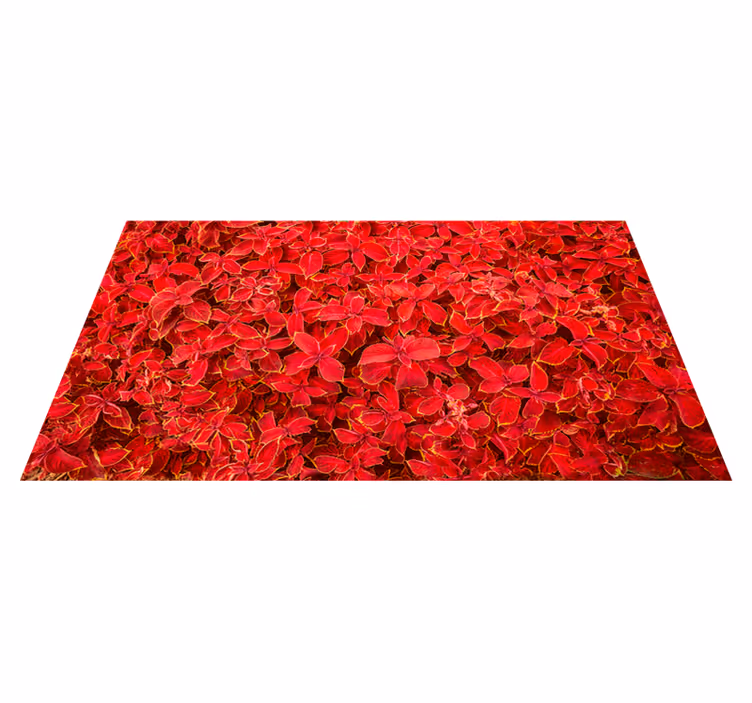 Petal pattern red vinyl rug - TenStickers