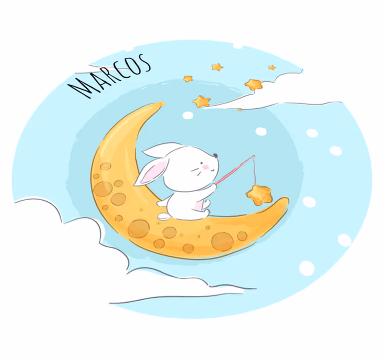 Moonlight Fishing custom vinyl rug - TenStickers