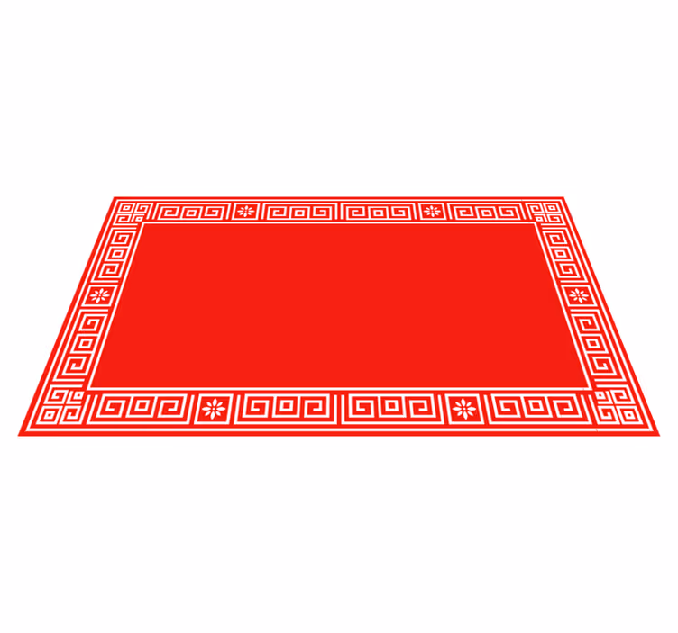Classic greek design red vinyl rug - TenStickers