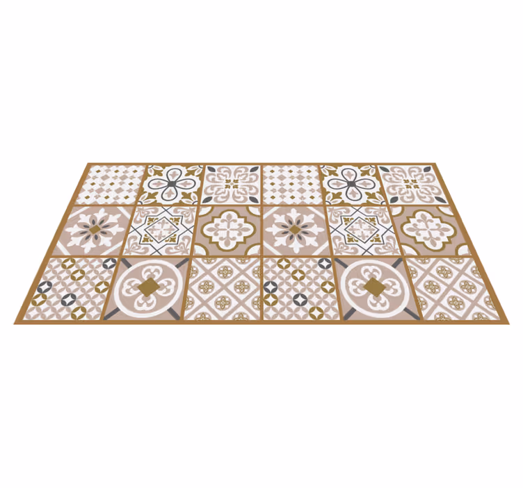 Patterned Floor Accent tile vinyl rug - TenStickers