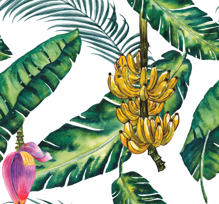 Tropical Flora Harmony nature wallpaper - TenStickers