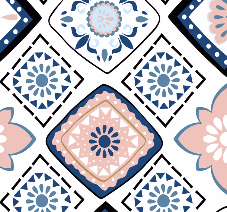 Tile effect wallpaper tile pattern elegance - TenStickers