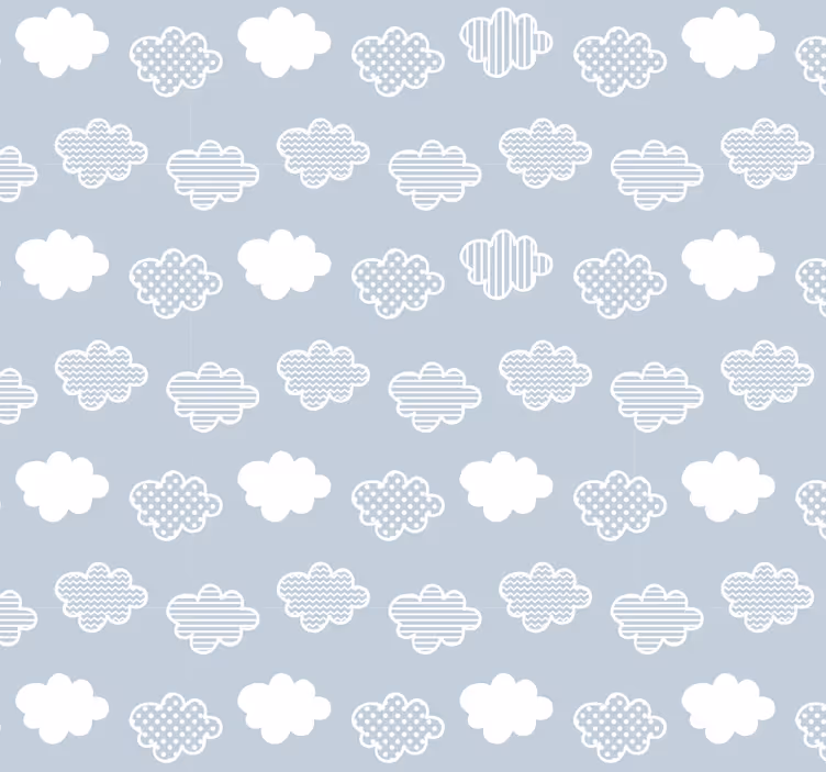 Clouds Pattern polka dot wallpaper - TenStickers
