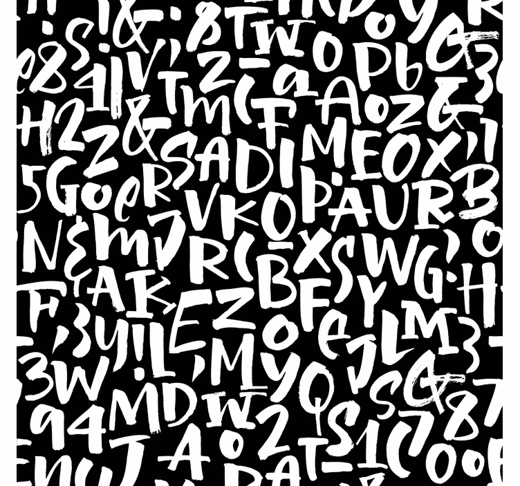 Black and white letters wallpaper - TenStickers