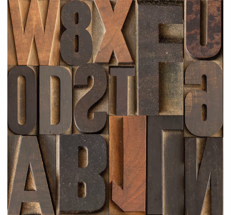 Brown 3D effect letters wallpaper - TenStickers