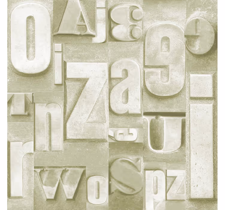 3D industrial style letters wallpaper - TenStickers