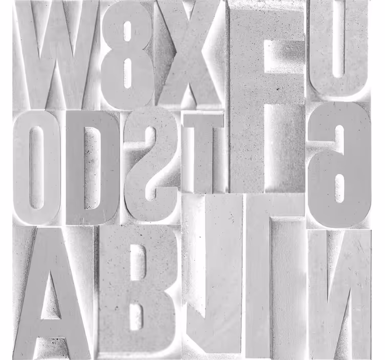 3D grey letters wallpaper - TenStickers