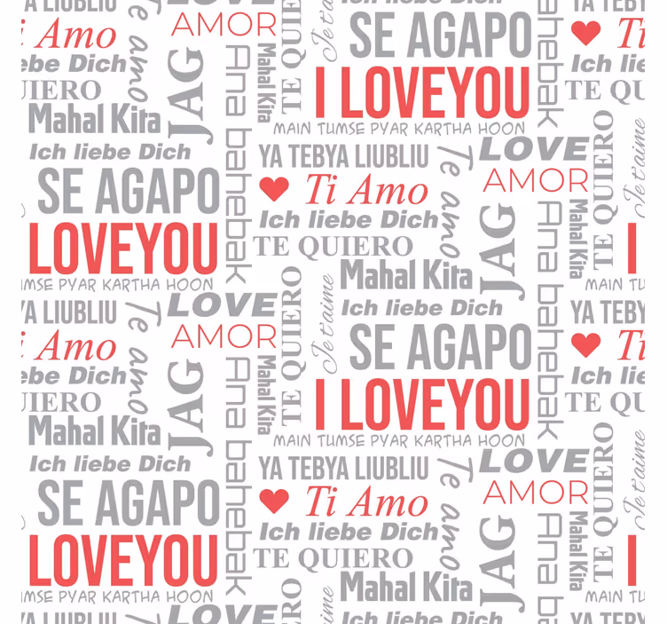 "I love you" different languaes letters wallpaper - TenStickers