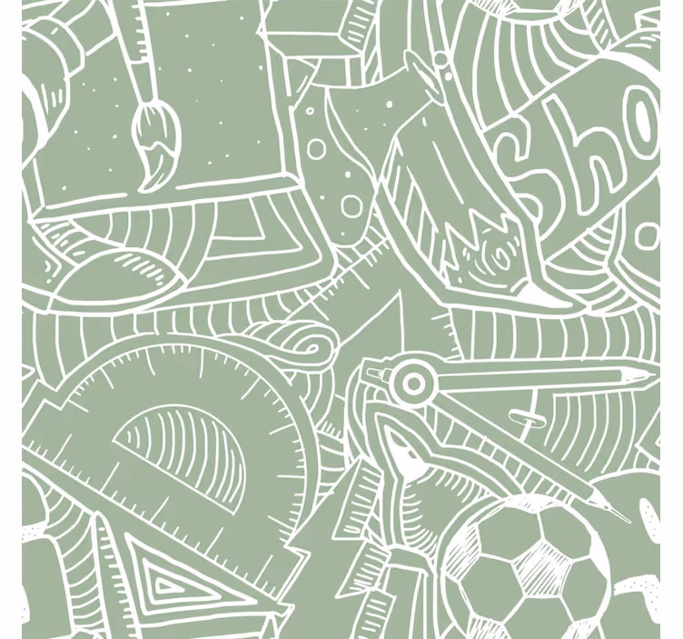 green school chalk teenagers wallpaper - TenStickers