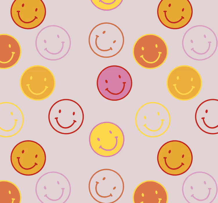 Smiley Faces Pattern personalized wallpaper - TenStickers