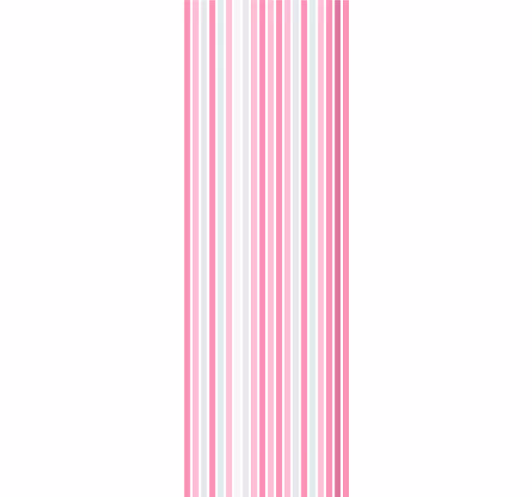 Elegant pink and white motif vertical stripe wallpaper - TenStickers