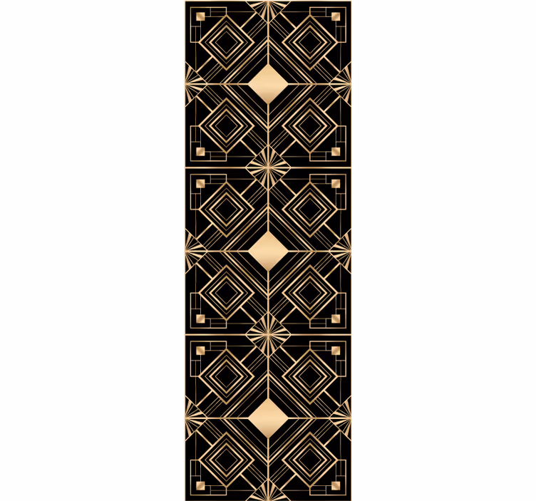Geometric golden shapes dining room wallpaper - TenStickers