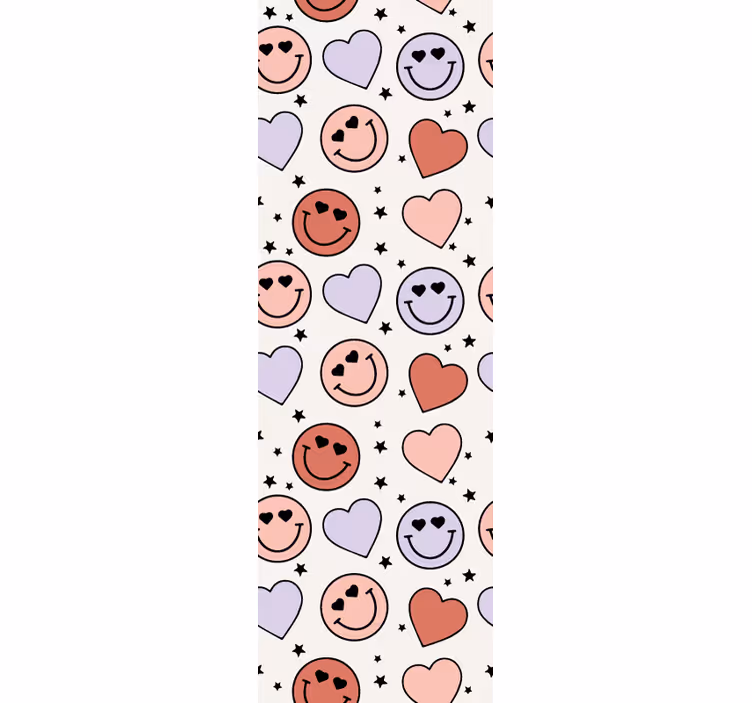 Smiley heart motif teenagers wallpaper - TenStickers