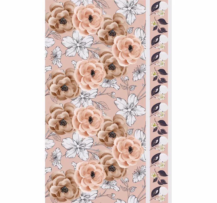 Elegant beige arrangement flower wallpaper - TenStickers