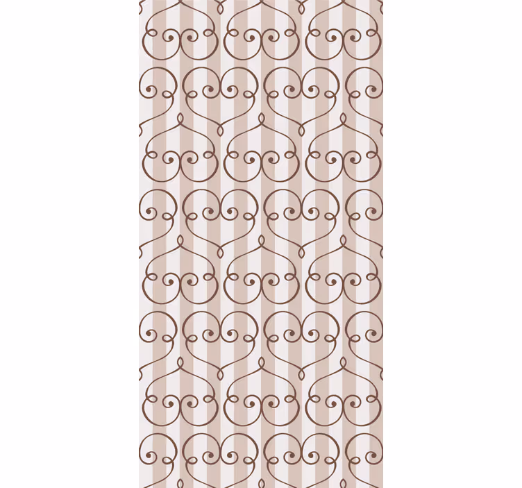 Brown heart design vertical stripe wallpaper - TenStickers