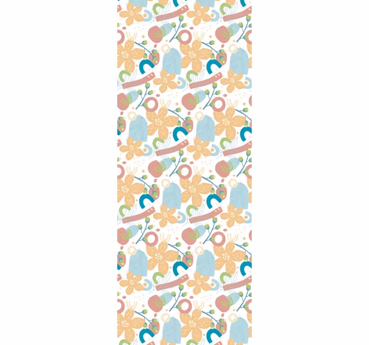 Floral simple motif wallpaper abstract - TenStickers