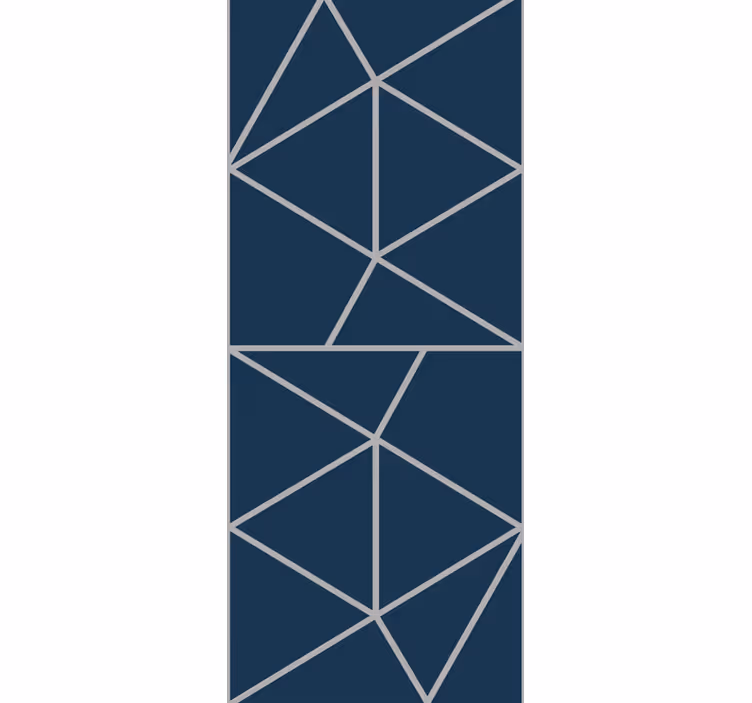 Thin lines blue motif geometric wallpaper - TenStickers