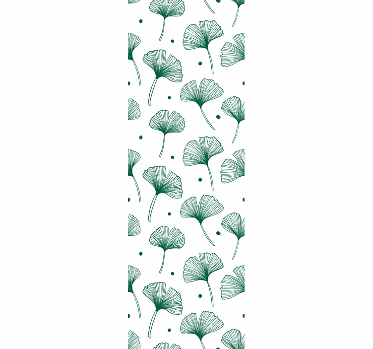 Ginkgo verde elegante leaf wallpaper - TenStickers