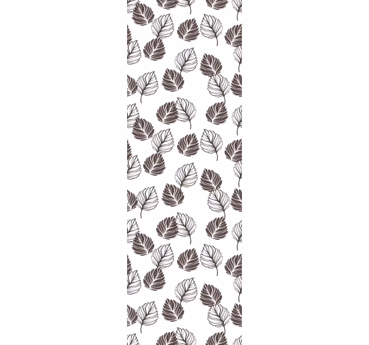 Brown and while botanical motif leaf wallpaper - TenStickers