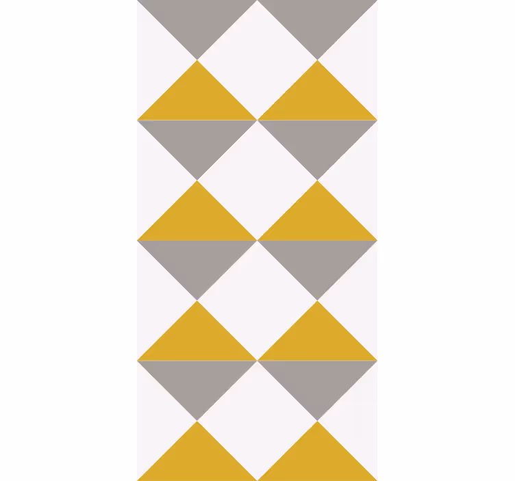 Mustard and gray motif square wallpaper - TenStickers
