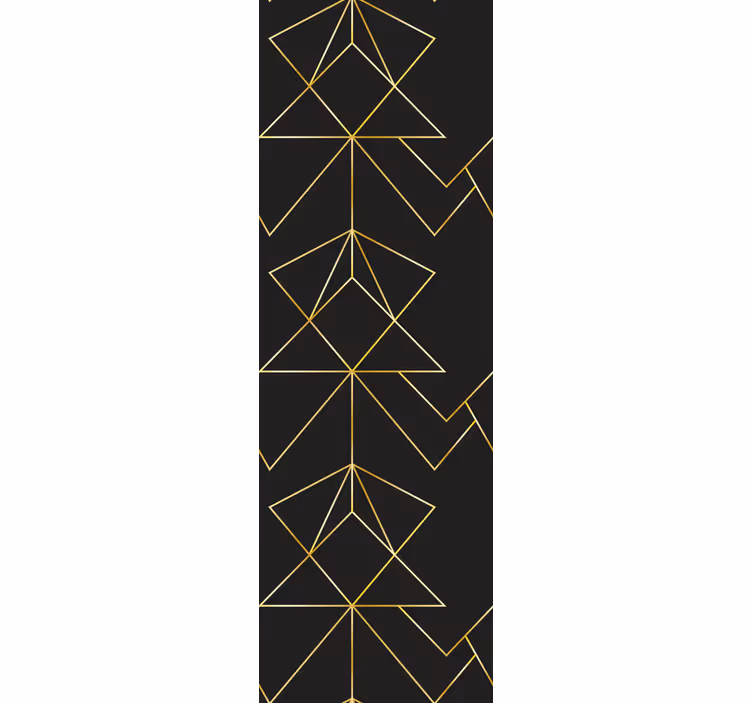 Golden leaf shapes geometric wallpaper - TenStickers