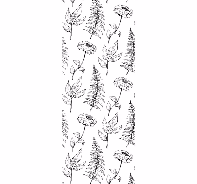 Floral Fern Pattern flower wallpaper - TenStickers
