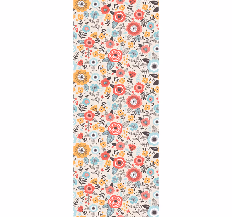 Colorful Floral Design flower wallpaper - TenStickers