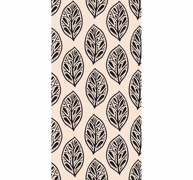 Stylish beige arrangement leaf wallpaper - TenStickers