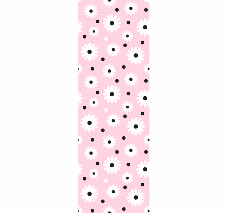 Pink and white daisies flower wallpaper - TenStickers