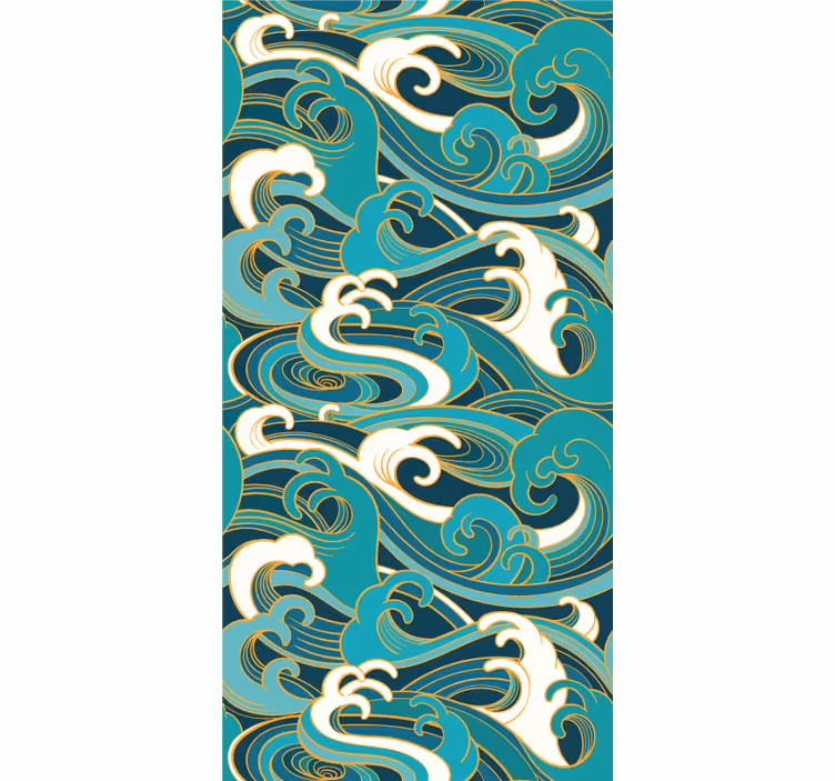 Oceanic Wave Flow wallpaper abstract - TenStickers