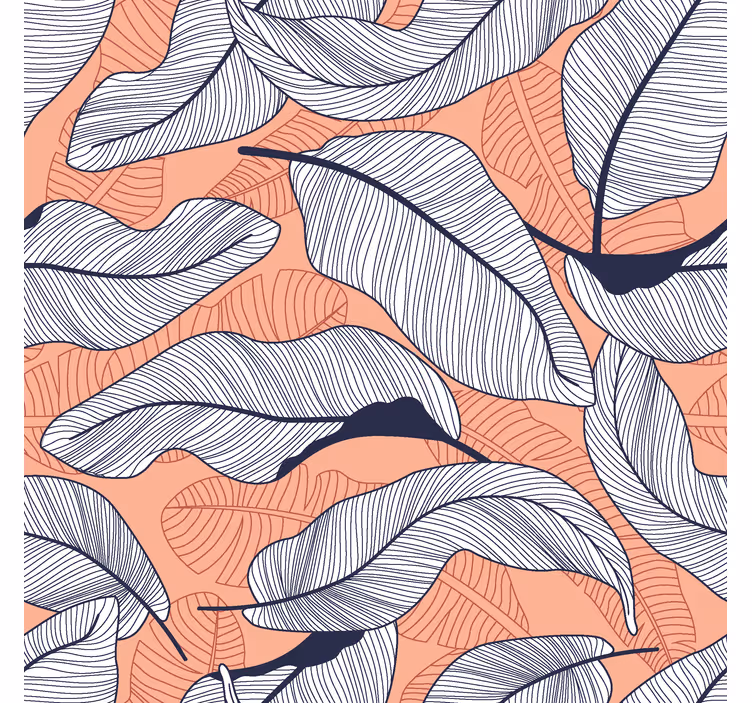 Muted foliage pattern leaf wallpaper - TenStickers