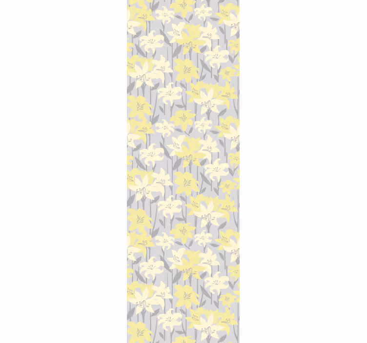 Floral yellow blooms dining room wallpaper - TenStickers