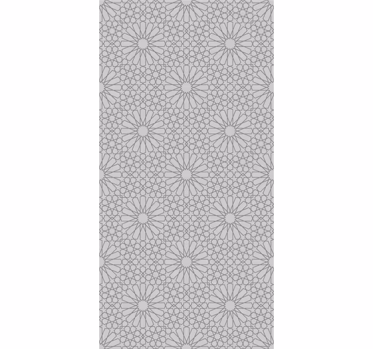 Chic grey print floral ornament wallpaper - TenStickers