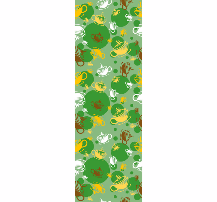 Coffee cup collection kitchen wallpaper - TenStickers
