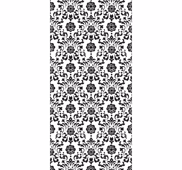 Classic black and white  floral ornament wallpaper - TenStickers