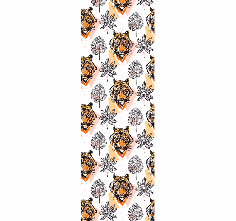 Tiger floral elements more animal wallpaper - TenStickers