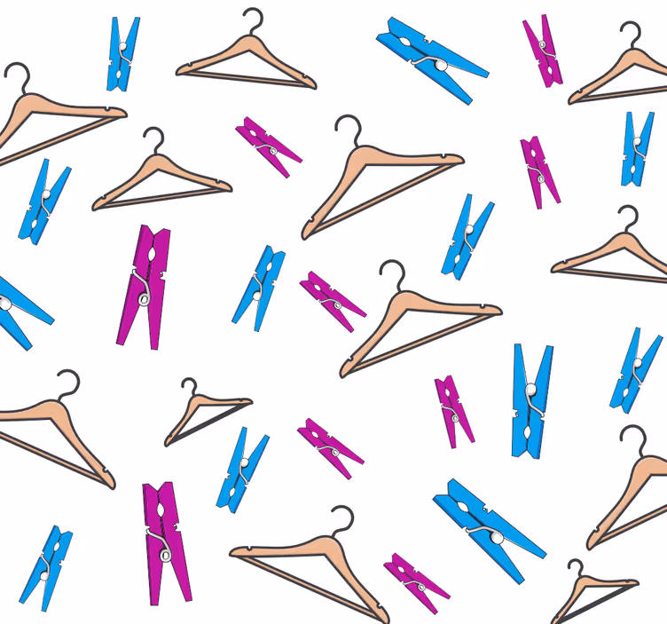 Clothes And Hangers personalized wallpaper - TenStickers