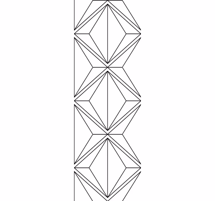 Stylised diamond shapes geometric wallpaper - TenStickers