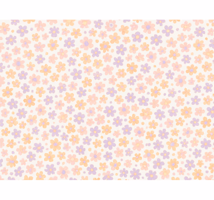 Small pastel flowers kids wallpaper - TenStickers