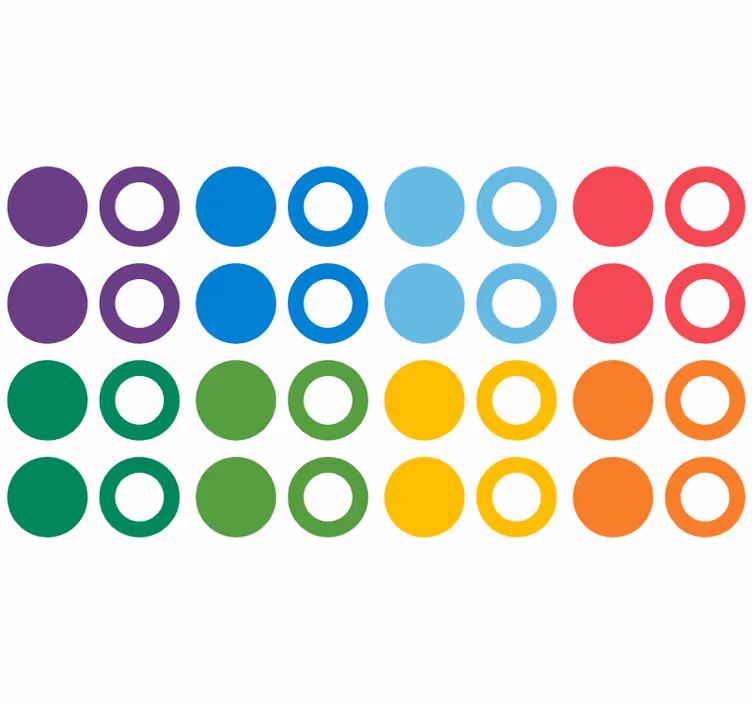 Geometric wallpaper rainbow color circles - TenStickers